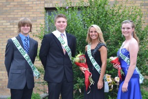 The Kosciusko County 4-H royalty was named on Tuesday night. Pictured, from left are Cody Demske, 4-H Prince; Jake Templin, 4-H King; Kristin Quick, 4-H Queen; and Hannah Tucker, 4-H Princess. (Photo by Dani Molnar)