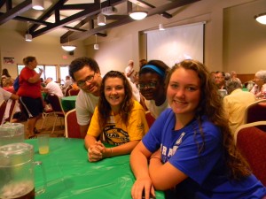 Campers come to Indiana Deaf Camp from all over the United States and the world. Pictured from left are campers Kalvin Dowdy, Akron, Ohio; Hannah Jezerski, Pittsburgh, Pa.; Athisi McGinnis, Toledo, Ohio; and Sabrina Owens, Columbus, Ohio.