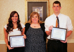 Work-Based Learning Students of the Year are Kiera Stahly, left, and Drew Schramm. In the middle is Angela Heinsman, WBL coordinator. (Photo provided)