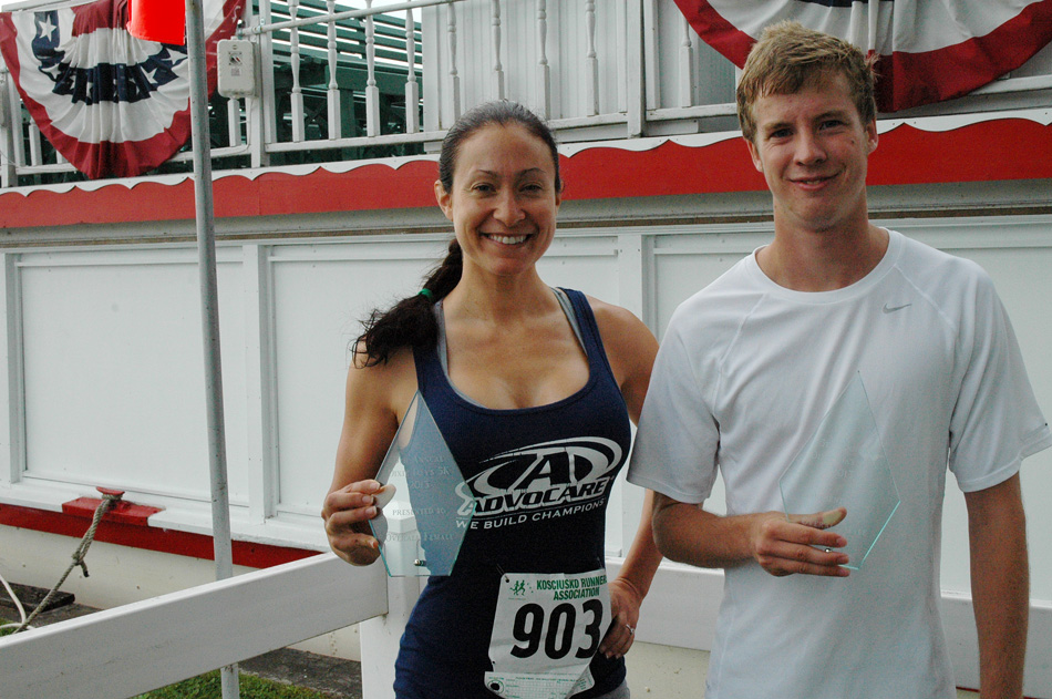 Amy Ehringer and Nate West were female and male winners at the 2013 Dixie Days 5K. (Photo by Tim Ashley)