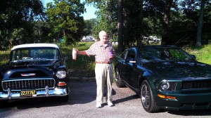 Gardens at Lake City resident Russel Carson enjoyed the cruise-in car show held Wednesday for the residents of the senior living community. (Photo provided)