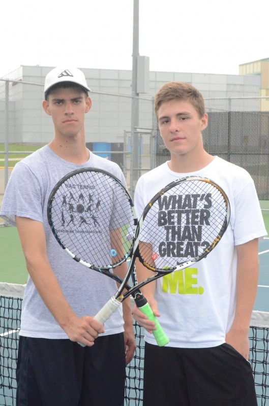 Seniors Kyle Wettschurack (left) and Evan Miller will lead the way for a deep and talented Warsaw boys tennis team this fall (Photo by Scott Davidson)
