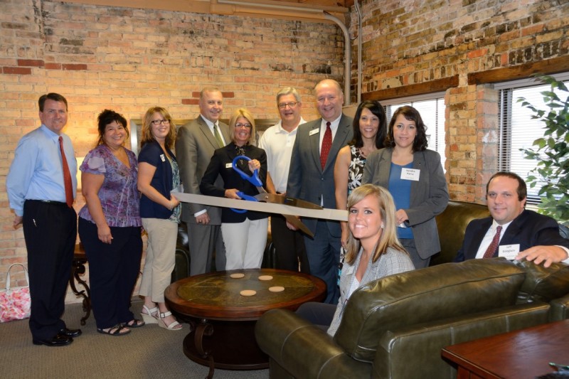From left are Mark Dobson IOM, president and CEO Warsaw Kosciusko County Chamber of Commerce; Yolanda Hedington, KeyBank and chamber ambassador; Lori Bolyard, Beacon Credit Union and chamber ambassador; Todd Skiba, Haines, Isenbarger & Skiba; Lisa Isenbarger, Haines, Isenbarger & Skiba; Warsaw City Mayor Joe Thallemer; Todd Haines, Haines, Isenbarger & Skiba; Jenna Secrist, Vectar OnSite CPAs and chamber ambassador; and Sandra Parra, Tower Bank and chamber ambasssador.  Seated in front are Heather Heal and Jeff Goeglein, both with the firm Haines, Isenbarger & Skiba.