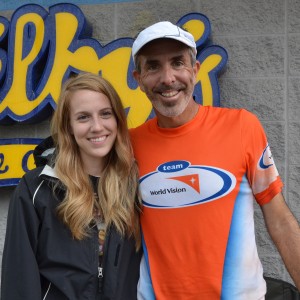 Steve Spear, a former pastor in Chicago, began a 3,000 mile run across the country in April. Spear's daughter Chelsea Spear (left) has accompanied her along the way helping to provide her father with food, hydration and directions on upcoming locations. (Photo by Alyssa Richardson)