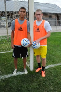 Alex Climaco, left, and Sam Allbritten should help keep Warsaw's soccer net clean of opposing shots. (Photo by Mike Deak)