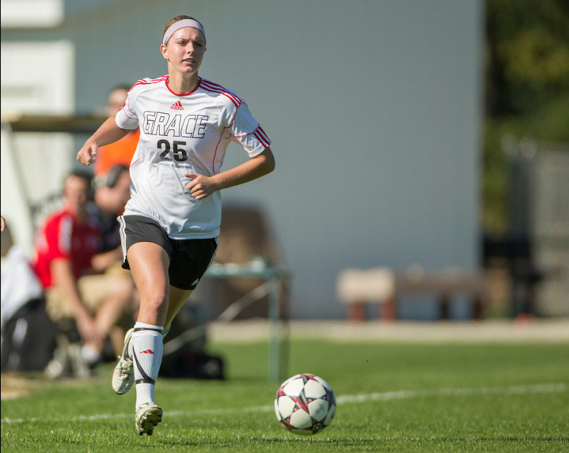 Grace College freshman Meredith Hollar, a former star at Warsaw, is the top scorer for the Lancers. (Photos by Jeff Nycz)