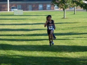 Eduardo Calderon, an 8th grader at Lakeview Middle School in Warsaw, won the conference meet to cap an undefeated season (Photos provided)