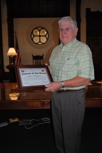 James E. Plummer Sr. of Syracuse was named Veteran of the Month at Kosciusko County Commissioners meeting Tuesday. Plummer served in the Air Force for 20 years, retiring in 1974.  (Photo by Phoebe Muthart) 