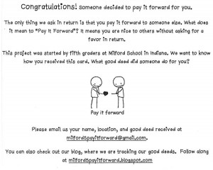Instructions for the Pay It Forward Challenge