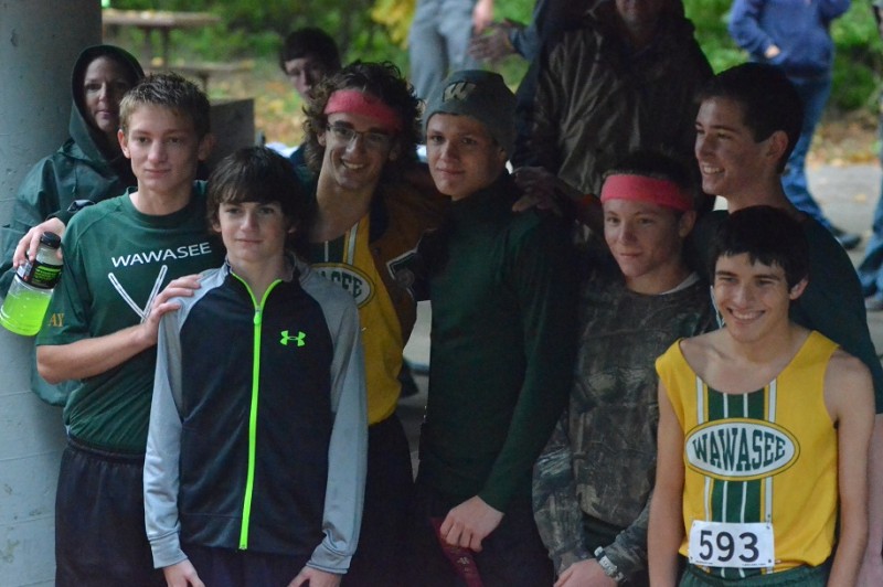 The Warrior boys pose for a picture after finishing third in Tuesday's sectional race.