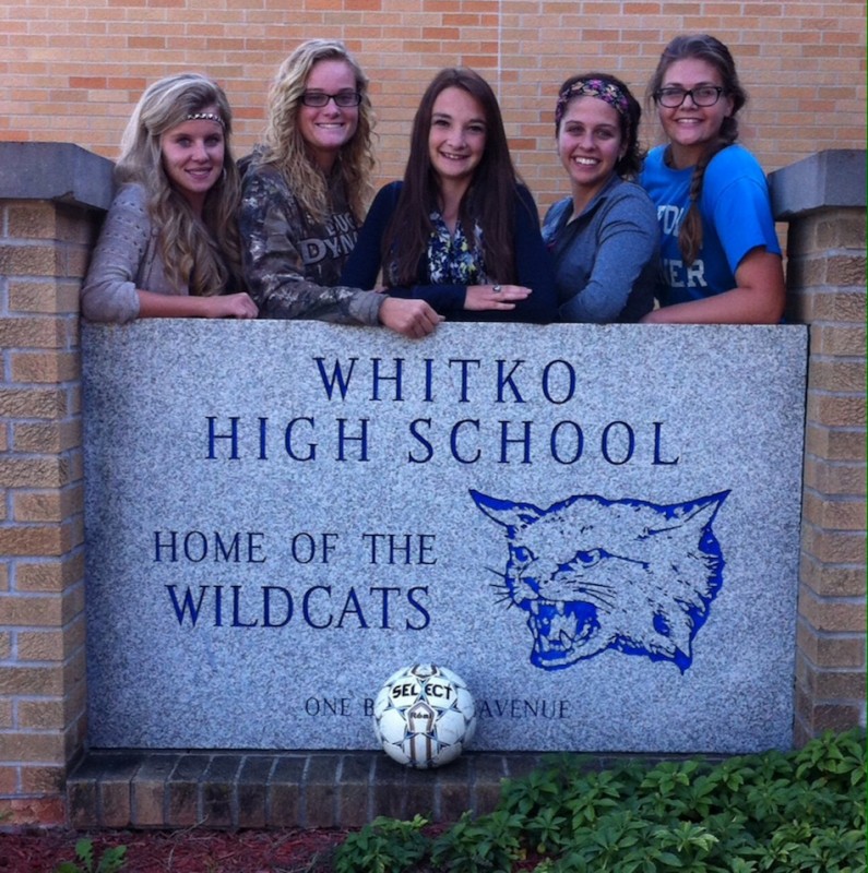 The Whitko girls' soccer program will be well represented in an All-Star event Nov. 9. Team members chosen to take part (from left above) are Reghan Craig, Rachelle Whittaker, Ellyana Blue, Sydney Sims and Jordan Hall. Not pictured is Heather Byran (Photo provided)