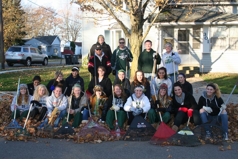 Wawasee will continue its community initiative with its Warriors Care Day on Nov. 9. Shown are several WHS athletes and coaches that served in recent years. (Photo provided)