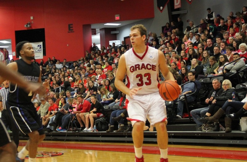 Grace College senior Greg Miller poured in 43 points and had 21 rebounds Tuesday night in a win at IU-East (Photo provided by Grace College Sports Information Department)