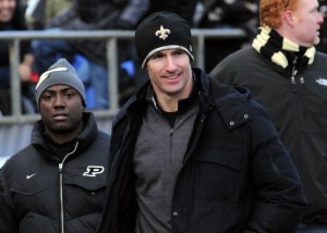 Purdue great and current New Orleans Saints quarterback Drew Brees came back to campus to lead the crowd in 'Shout!'