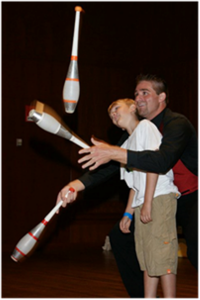 LaMar Yoder from Goshen will present a juggling demonstration at 3 p.m. Friday, Dec. 27, in the North Webster Community Center banquet hall prior to the library’s family movie showing. (Photo provided)