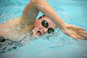 Madie McBride of Wawasee works in the 200 freestyle.