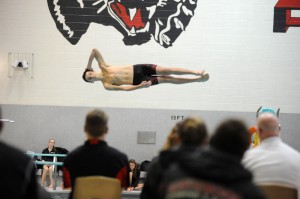 NorthWood diver Teagan Stutsman is cool as a cucumber during his dive attempt.