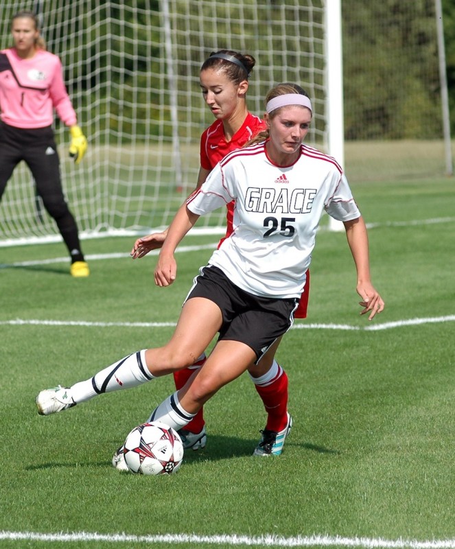 Grace College freshman Meredith Hollar, a former standout at WCHS, was one of several soccer players honored from the Lancers' program (Photo provided by Grace College Sports Information Department)