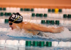 Bre Robinson of Wawasee motors home for a win in the butterfly.