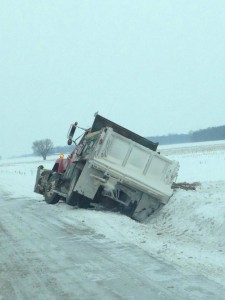 SR 15 between Leesburg and Milford is normally a problematic area to travel in the winter, and today is no exception. A Winter Weather Advisory remains in effect until 11 p.m. tonight for Kosciusko County. (Photo provided by Christina Dunn)