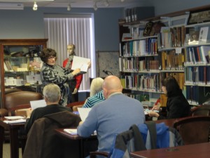 Beth Smith, director of the Local History and Genealogy Center, explains how to get started researching one’s family history in her four-week Beginning Genealogy Class that started February 4. (Photo provided)