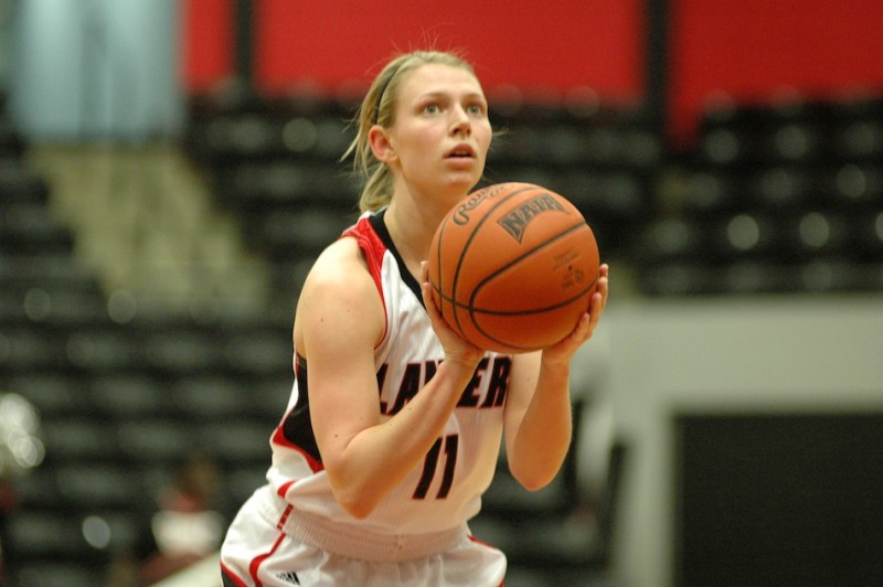 Gabby Bryant prepares to shoot for the Lancers versus Marian Tuesday night.