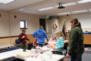 Decorated cookies and cards helped some people celebrate Valentine’s Day. The Syracuse Public Library had to reschedule cookie day and finally the weather cooperated. The library had plenty and the young adult book club also had cookies to decorate. (Photo provided)