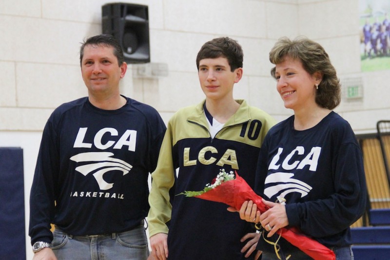 Senior Cody Kline helped lead LCA to a win in his final home game Tuesday night.