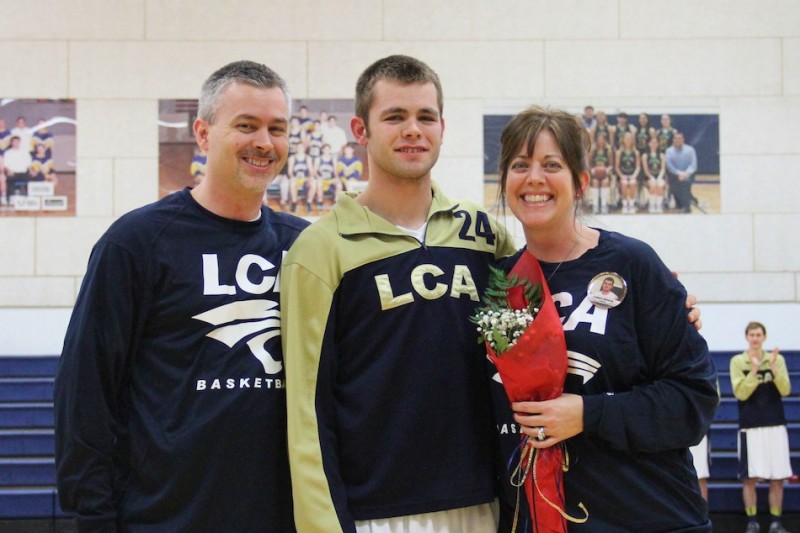 Chris Silveus was honored on Senior Night at Lakeland Christian Academy Tuesday (Photos provided by Scott Silveus)