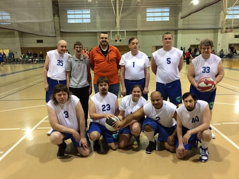 The Panthers took part in a recent Special Olympics basketball tournament. The team is shown above. In back (from left) are Tim Hunt, Kirk Conrad, coach Tim Swartz, Robert Svinavich, Matt Baker and Wayne Momeyer. In front are Chris Cole, Matt Bmmel, Amy Philson, Gabe Santana and Kevin McPeak.