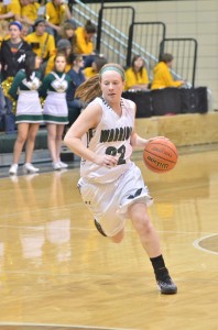 Hannah Haines led the Lady Warriors with three steals on Friday night. (Photo by Nick Goralczyk)