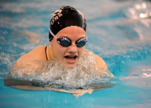 Wawasee freshman Shelby Adams broke the WHS breaststroke record at the Concord Sectional last weekend.