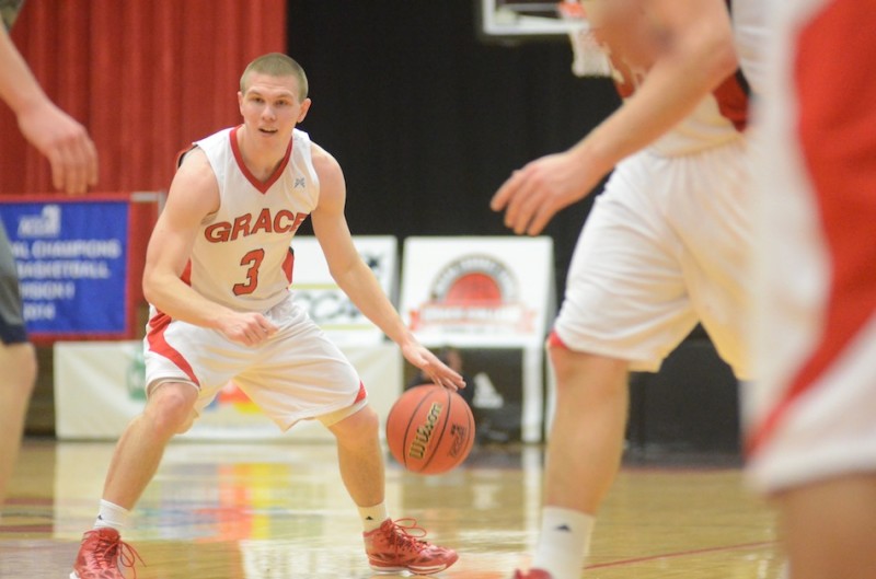 Grace sophomore guard Logan Irwin had an outstanding game Wednesday night. The former Whitko High School star had 19 points and eight assists in an 81-71 win.