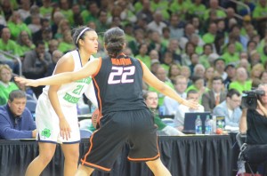 Kayla McBride looks for room to operate for the Irish.