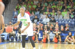Jewell Loyd was outstanding with a double-double for the undefeated Irish Saturday.