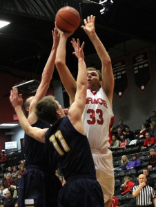 Senior star Greg Miller, who hails from Akron, led the Lancers with 19 points.