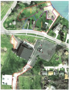 Shown is a map of Lakeside Park, Syracuse Community Center and the Syracuse Skate Park with areas marked for the upcoming outboard motor races. Jordan Swain of the Northern Indiana Outboard Racing Association hopes to hold an event at Lakeside Park May 10. Hot pit areas, where racing trailers will be set up, will take up much of Lakeside Park for the event, while the spectators will be funneled toward the beach. Parking for the tow vehicles will be located behind the skate park so as to not interfere with events at the community center or spectators.