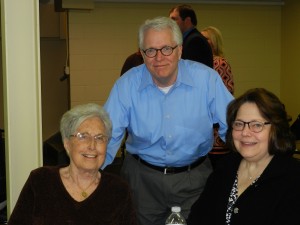 Northernor Award Panel members Jean Northenor, KLA founder; Brad Bishop, OrthoWorx; and Suzie Light, Kosciusko County Community Foundation, listen to the KLA White Paper presentations at Project Proud. (Photo provided)