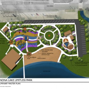 The Limitless Park project will include four phases that outline the construction of a new, all-inclusive splash pad, year-round restrooms, renovated all-inclusive playground as well as inclusive summer programming.  (Photo by Jones Petrie Rafinski) 