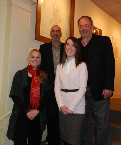 (Front left) Gennie Brisette-Tipton, OrthoWorx and KLA Curriculuum Director; Cadet Kelsi Griffith, Kosciusko County Community Foundation; (Back) Allyn Decker, KLA Moderator; and Author Terry White, Winona Lake Historian enjoy the history of Winona Lake.  (Photo provided)