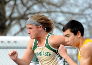 Wawasee's Cameron Krizman sprints in the 100-meter dash.