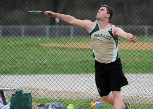 Jon Walker of Wawasee won the discus with a toss of 139'11".