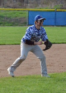 Whitko senior Avery Robbins stands his ground at third base for the Wildcats.