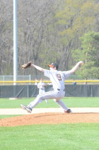 Kevin Hawley delivers a pitch for the Tigers.