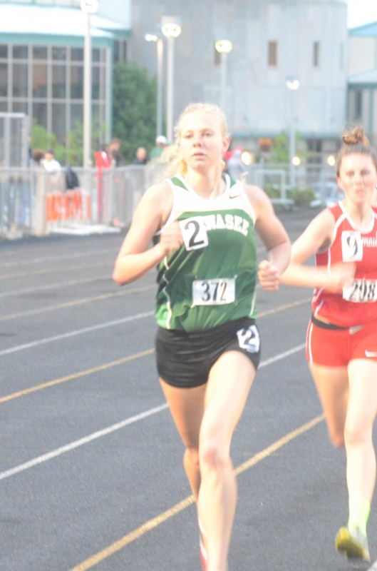 Courtney Linnemeier competes in the 3,200 for Wawasee.