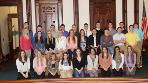 Kosciusko Youth Leadership Academy held its annual banquet May 7 in Warsaw. Twenty-nine students graduated from the leadership academy. In the front row, from left, are Paige Price, Krystal Sellers, Kasha Miller, Jada Antonides, Lillie Berger, Abbey Hartwiger, Nicole Eckert, Tennie Worrel and Tenaya Shull. In the middle row are Courtney Linnemeier, Veronica Flores, Kaelyn Mason, Kylie Mason, Elaine Warner, Autumn Kann, Hannah Jennings, Alex Eib, Nate Spangle and Grant Stichter. In the back row are Justin Ciriello, Nick Bergen, Blake Schritter, Hayden Dobbins, Caleb Klusman, Jacob Reynolds, Jake Mangas, Jonny Hollar, Brandon Eckert and Reid Mosson.