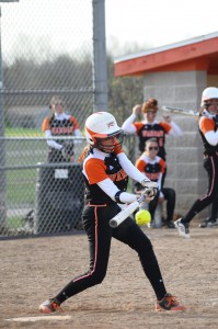 Kara Dishman connects at the plate for Warsaw Monday (Photos by Amanda Farrell)