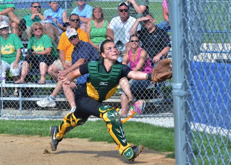 Wawasee's Paige Hlutke dives forward for a foul ball in the second inning of Tuesday's 6-0 win over Tippecanoe Valley. (Photos by Nick Goralczyk)