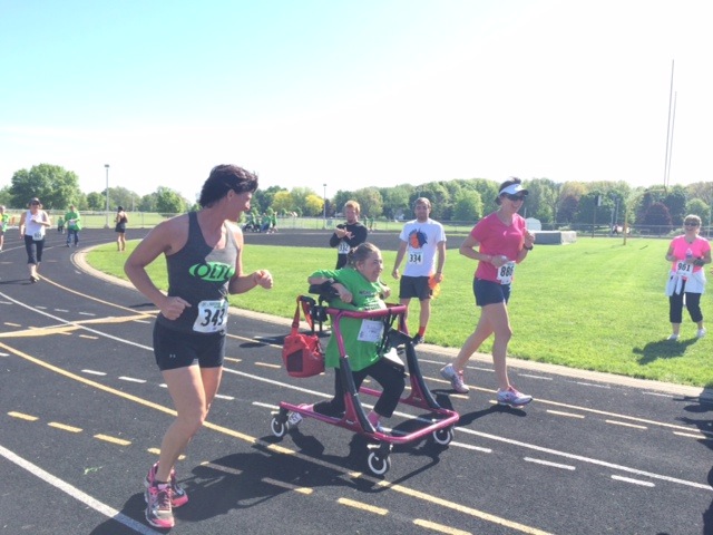 Melinda Price takes part in the Run/Walk/Roll at WCHS on May 24. The event raise money for Special Olympics (Photo provided)