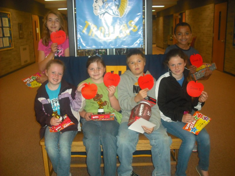 Triton Elementary School recently honored students who had the most improved reading composite score from the middle of this school year to the end of the year. Seated are Avery Viers, kindergarten; Skylee Schuh, first grade; Austin Kanczuzewski, fourth grade; Caitlin Neer, fifth grade. Standing are Maddie Morris, sixth grade; D'Angelo Holland, third grade. Absent: Jordan Kurtz, second grade.  (Photo provided)